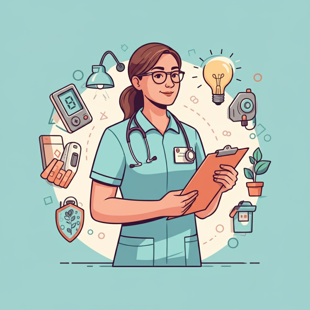 Illustration av Caires AI-hjärtechip för förplanering