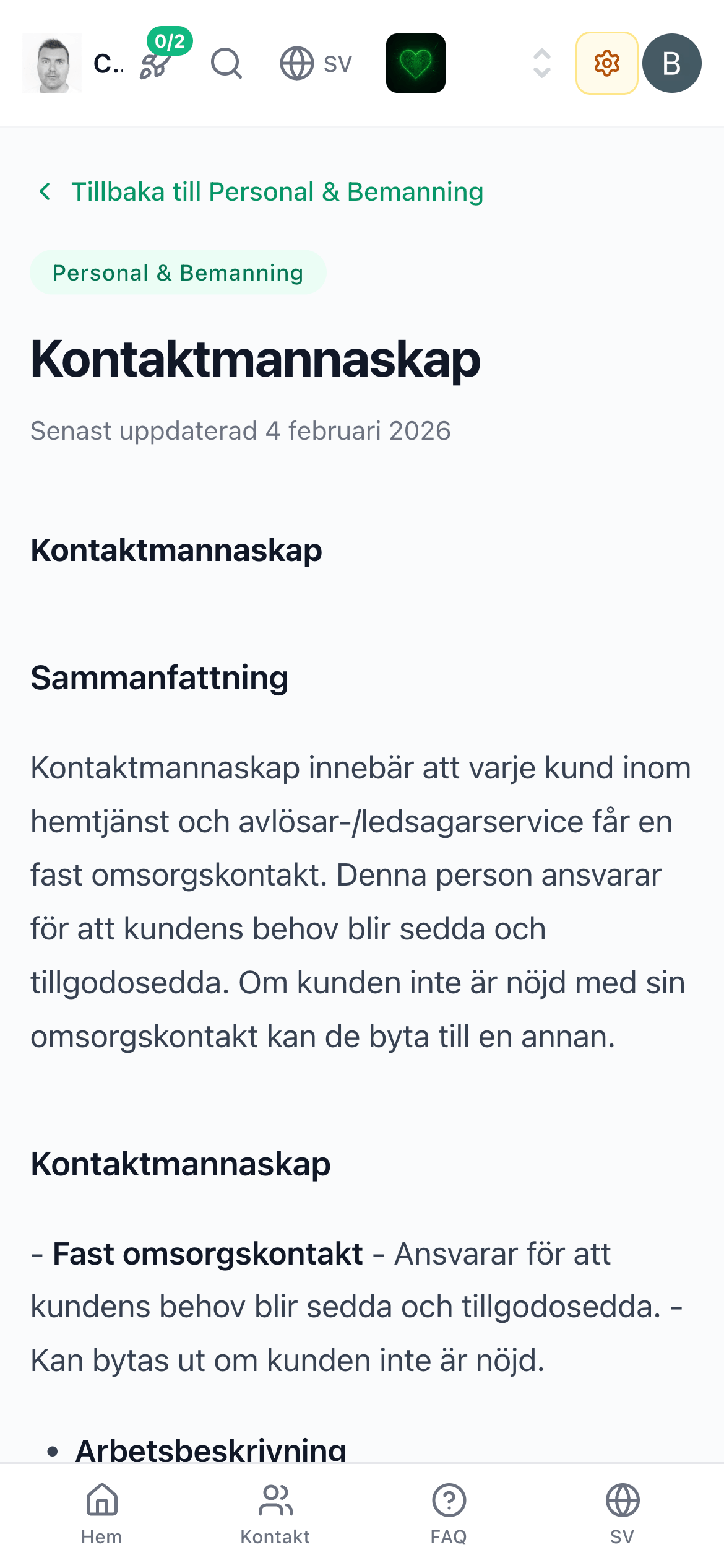 Sidvisare som visar formaterat artikelinnehåll